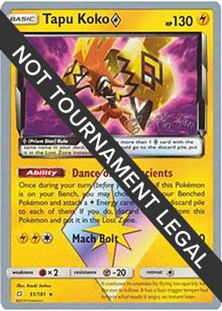 Image of Tapu Koko Prism Star - 2019 (Haruki Miyamoto) 051  World Championship Decks - Prism Rare