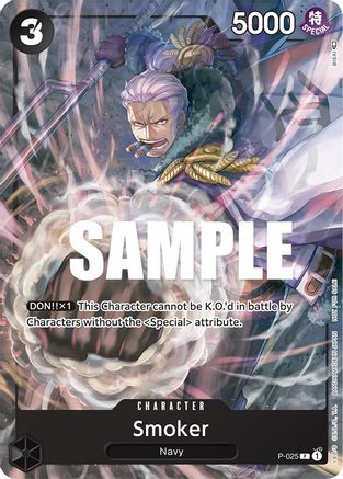 Image of Smoker (Pre-Release) (P-025) - One Piece Promotion Cards