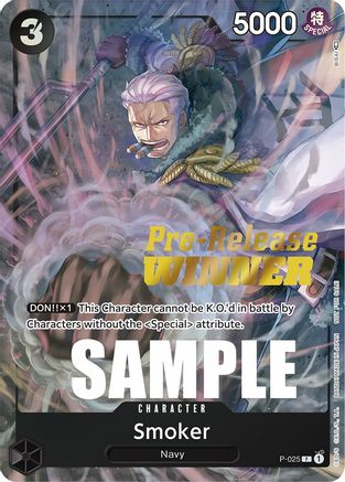 Image of Smoker (Pre-Release) [Winner] (P-025) - One Piece Promotion Cards Foil