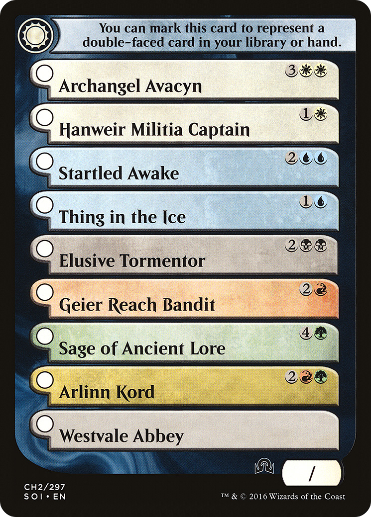Image of Checklist Card - (CH2) Shadows over Innistrad (SOI-CH2) - Shadows over Innistrad Tokens