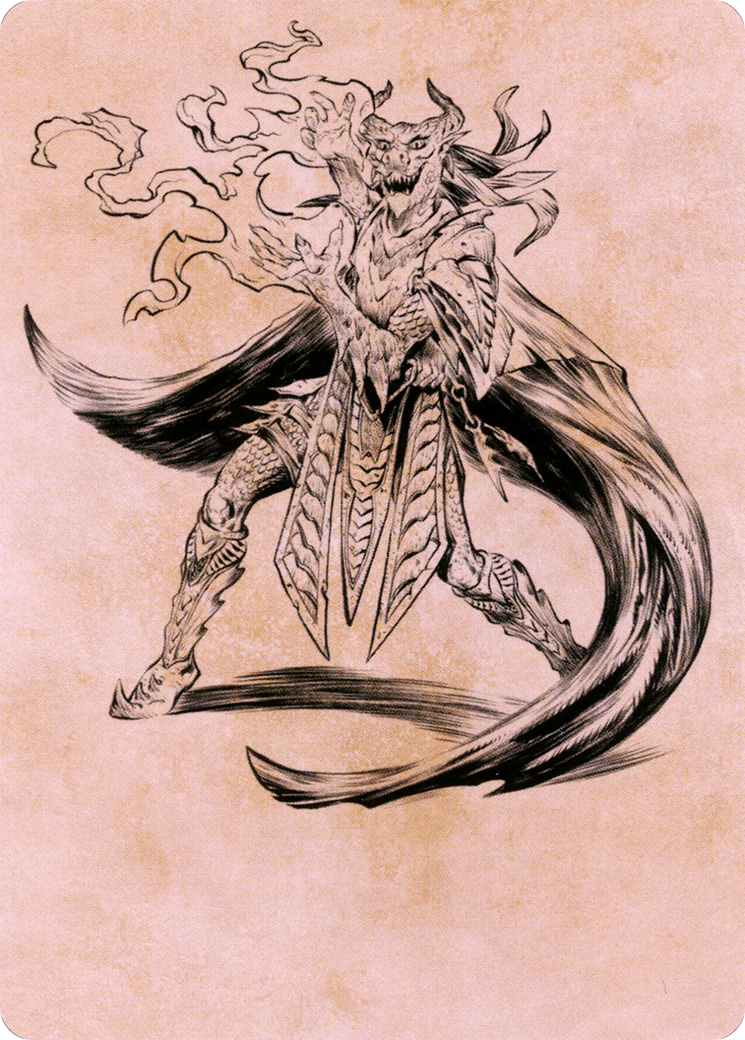 Image of Livaan, Cultist of Tiamat // Livaan, Cultist of Tiamat (ACLB-055) - Battle for Baldur's Gate Art Series (Borderless) Foil