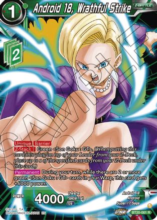 Image of Android 18, Wrathful Strike (BT20-061) - Power Absorbed