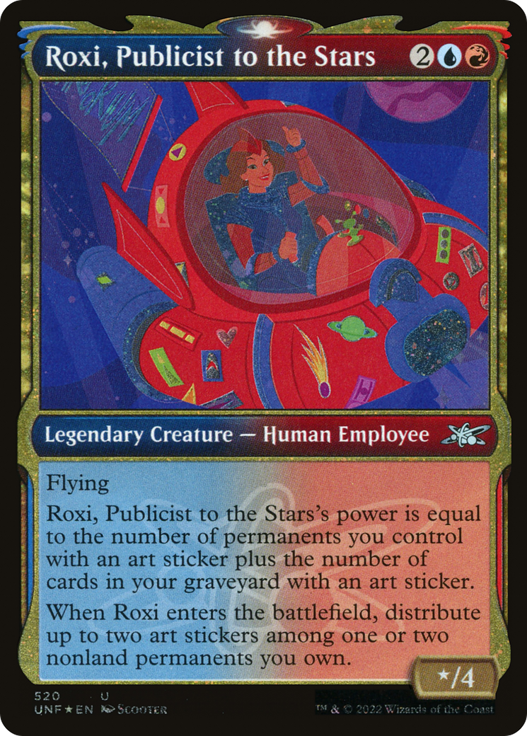 Image of Roxi, Publicist to the Stars (Showcase) (Galaxy Foil) (UNF-520) - Unfinity: (Showcase) Foil