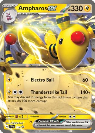 Image of Ampharos ex 016  - Holofoil SV Scarlet & Violet Promo Cards - Promo
