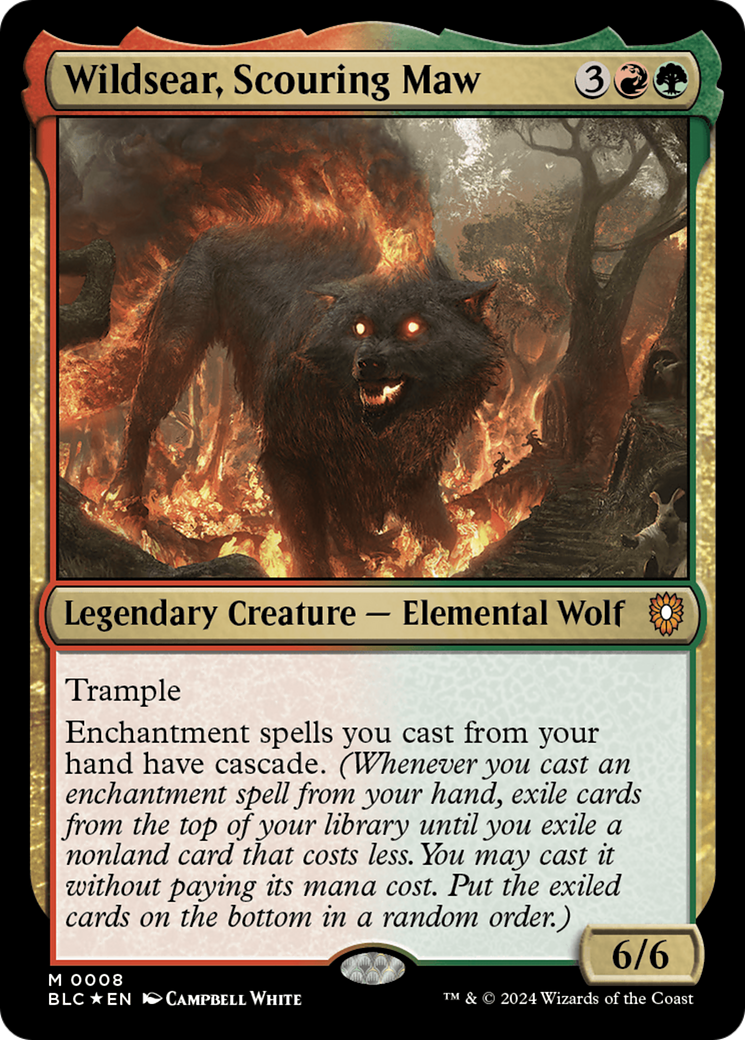 Image of Wildsear, Scouring Maw (BLC-008) - Bloomburrow Commander Foil