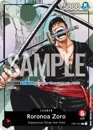Image of Roronoa Zoro - OP01-001 (Alternate Art) (OP01-001) - One Piece Promotion Cards Foil
