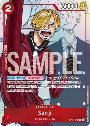 Image of Sanji - OP01-013 (Alternate Art) (OP01-013) - One Piece Promotion Cards Foil