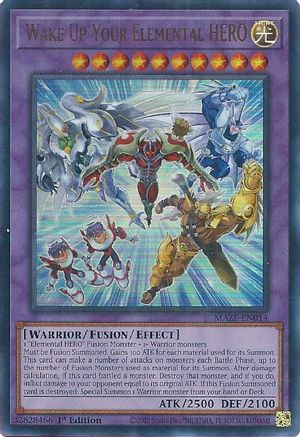Image of Wake Up Your Elemental HERO (MAZE-EN014) - Maze of Memories 1st Edition