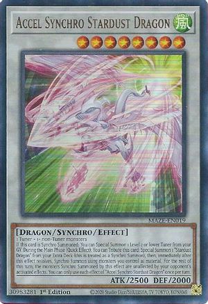 Image of Accel Synchro Stardust Dragon (MAZE-EN019) - Maze of Memories 1st Edition