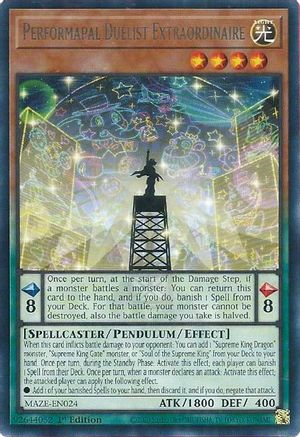 Image of Performapal Duelist Extraordinaire (MAZE-EN024) - Maze of Memories 1st Edition