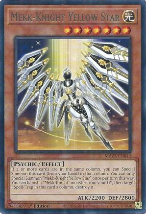 Image of Mekk-Knight Yellow Star (MAZE-EN044) - Maze of Memories 1st Edition
