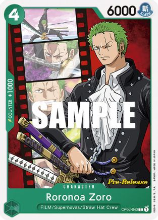 Image of Roronoa Zoro (OP02-043) - Paramount War Pre-Release Cards