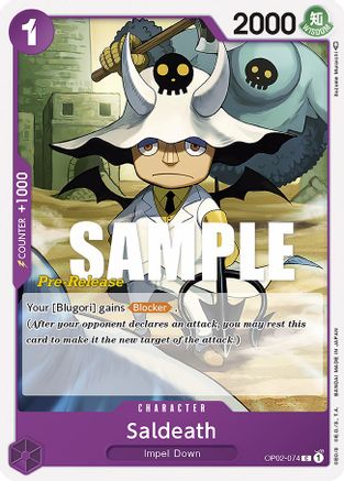 Image of Saldeath (OP02-074) - Paramount War Pre-Release Cards
