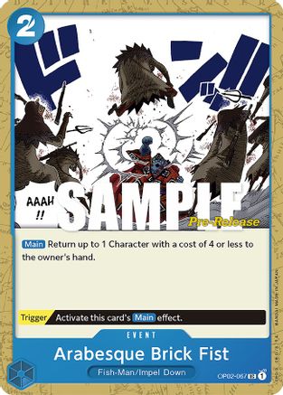 Image of Arabesque Brick Fist (OP02-067) - Paramount War Pre-Release Cards