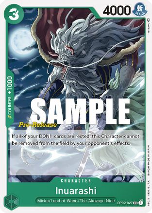 Image of Inuarashi (OP02-027) - Paramount War Pre-Release Cards