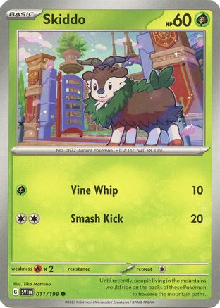 Image of Skiddo 011/198  - Reverse Holofoil SV01 Scarlet & Violet Base Set - Common