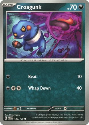 Image of Croagunk 130/198  - Reverse Holofoil SV01 Scarlet & Violet Base Set - Common