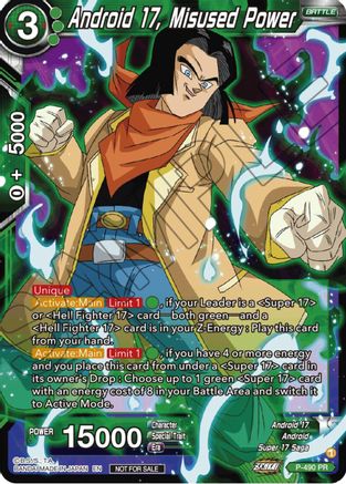 Image of Android 17, Misused Power (Zenkai Series Tournament Pack Vol.3) (P-490) - Tournament Promotion Cards