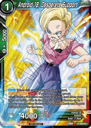 Image of Android 18, Desperate Support (Zenkai Series Tournament Pack Vol.3) (P-489) - Tournament Promotion Cards