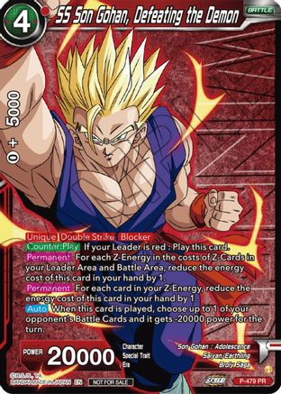 Image of SS Son Gohan, Defeating the Demon (Zenkai Series Tournament Pack Vol.3 Winner) (P-479) - Tournament Promotion Cards