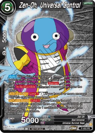 Image of Zen-Oh, Universal Control (Zenkai Series Tournament Pack Vol.3 Winner) (P-493) - Tournament Promotion Cards