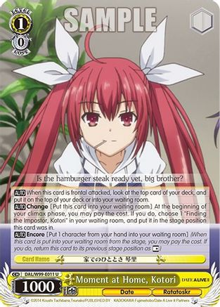 Image of Moment at Home, Kotori (DAL/W99-E011 U) - Date A Live Vol.2