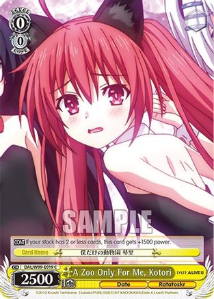 Image of A Zoo Only For Me, Kotori (DAL/W99-E019 C) - Date A Live Vol.2