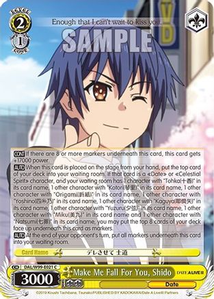 Image of Make Me Fall For You, Shido (DAL/W99-E021 C) - Date A Live Vol.2
