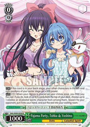 Image of Pajama Party, Tohka & Yoshino (DAL/W99-E030 R) - Date A Live Vol.2