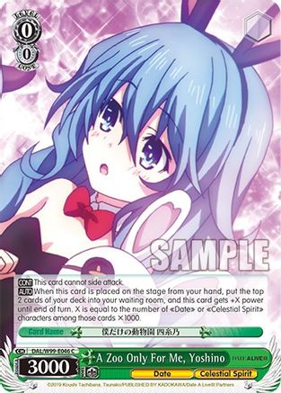 Image of A Zoo Only For Me, Yoshino (DAL/W99-E046 C) - Date A Live Vol.2