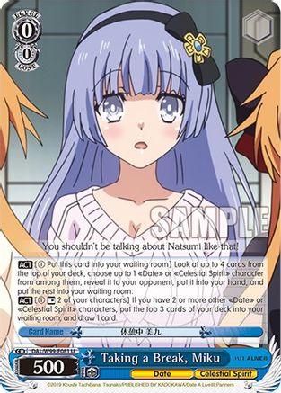Image of Taking a Break, Miku (DAL/W99-E081 U) - Date A Live Vol.2