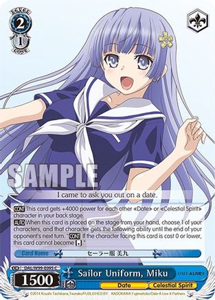Image of Sailor Uniform, Miku (DAL/W99-E095 C) - Date A Live Vol.2