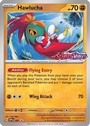 Image of Hawlucha (Prerelease) 007  - Holofoil SV Scarlet & Violet Promo Cards - Promo
