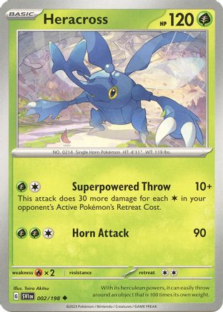 Image of Heracross 002/198  - Reverse Holofoil SV01 Scarlet & Violet Base Set - Uncommon
