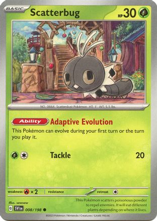 Image of Scatterbug 008/198  - Reverse Holofoil SV01 Scarlet & Violet Base Set - Common
