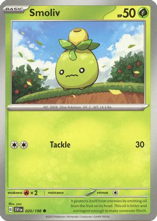 Image of Smoliv 020/198  - Reverse Holofoil SV01 Scarlet & Violet Base Set - Common