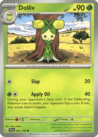 Image of Dolliv 022/198  - Reverse Holofoil SV01 Scarlet & Violet Base Set - Common