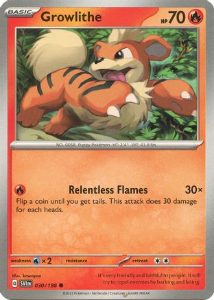 Image of Growlithe 030/198  SV01 Scarlet & Violet Base Set - Common