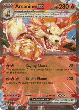 Image of Arcanine ex 032/198  - Holofoil SV01 Scarlet & Violet Base Set - Double Rare