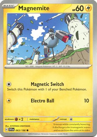 Image of Magnemite 063/198  - Reverse Holofoil SV01 Scarlet & Violet Base Set - Common