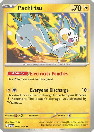 Image of Pachirisu 068/198  SV01 Scarlet & Violet Base Set - Uncommon