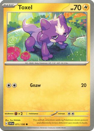 Image of Toxel 071/198  - Reverse Holofoil SV01 Scarlet & Violet Base Set - Common