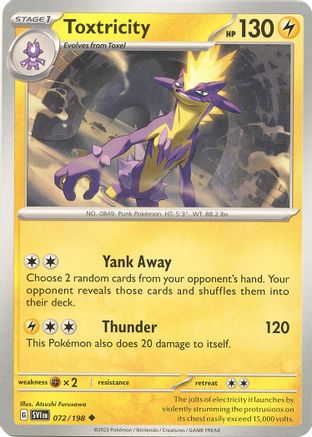 Image of Toxtricity 072/198  - Reverse Holofoil SV01 Scarlet & Violet Base Set - Uncommon