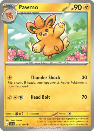 Image of Pawmo 075/198  - Reverse Holofoil SV01 Scarlet & Violet Base Set - Common