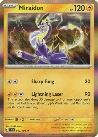 Image of Miraidon 080/198  - Reverse Holofoil SV01 Scarlet & Violet Base Set - Rare