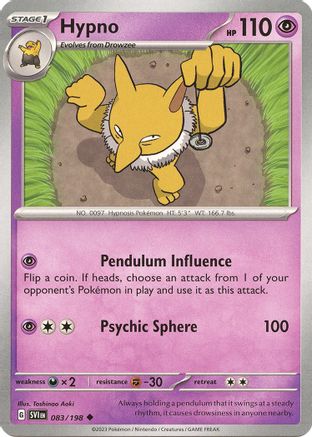 Image of Hypno 083/198  - Reverse Holofoil SV01 Scarlet & Violet Base Set - Uncommon