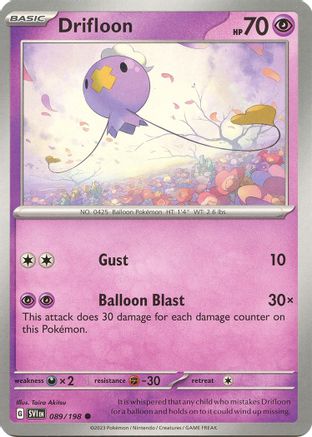 Image of Drifloon 089/198  - Reverse Holofoil SV01 Scarlet & Violet Base Set - Common