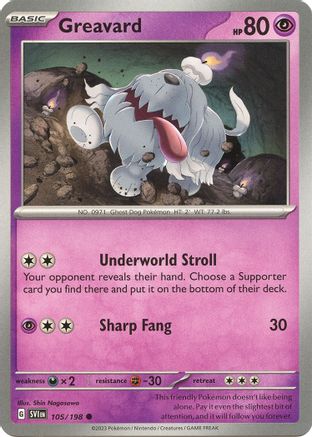 Image of Greavard 105/198  - Reverse Holofoil SV01 Scarlet & Violet Base Set - Common
