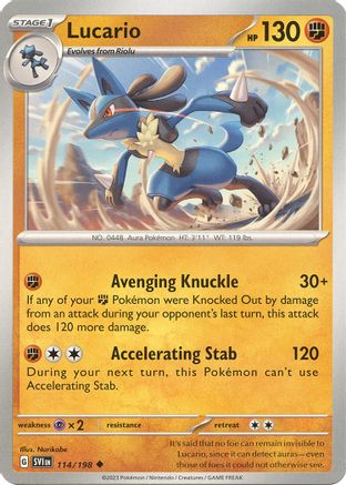 Image of Lucario 114/198  - Reverse Holofoil SV01 Scarlet & Violet Base Set - Uncommon
