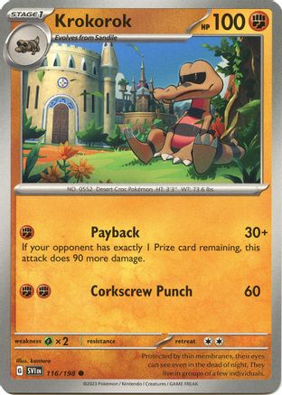 Image of Krokorok 116/198  - Reverse Holofoil SV01 Scarlet & Violet Base Set - Common